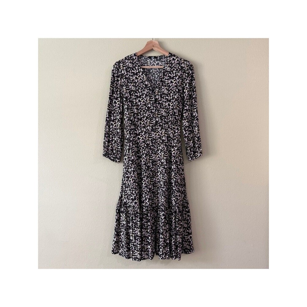 Uniqlo Women's Floral Rayon Midi Dress M